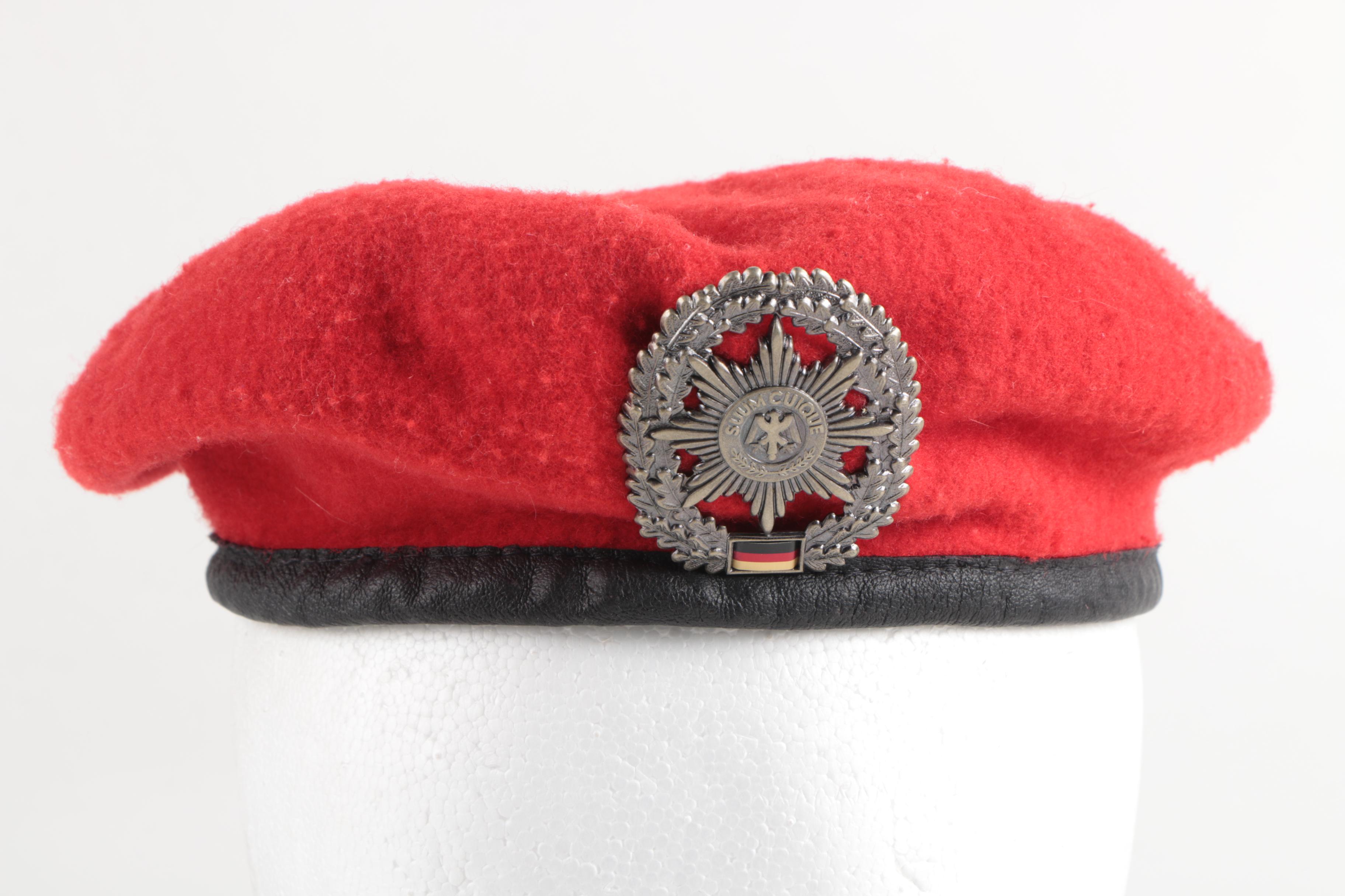 Red German Military Police Beret