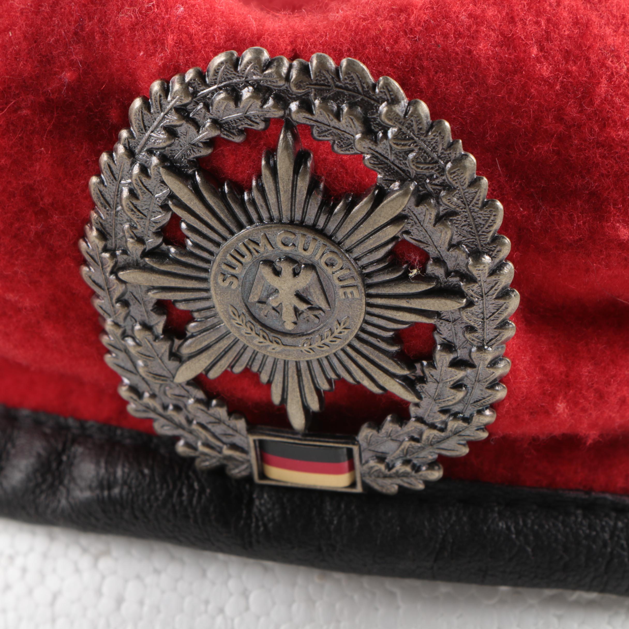 Red German Military Police Beret