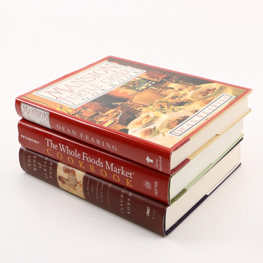 Assorted Cookbooks featuring "The Whole Foods Market Cookbook"