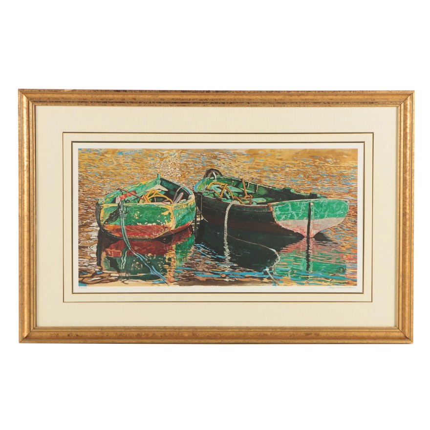 Mary Louise O'Sullivan Limited Edition Giclee on Paper "Two Rowboats"