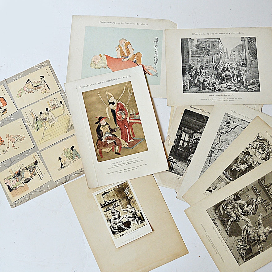 Vintage Medical Reproduction Illustrations and Medical Journals