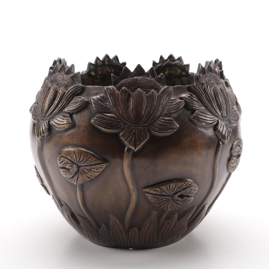 Floral Bronze Planter