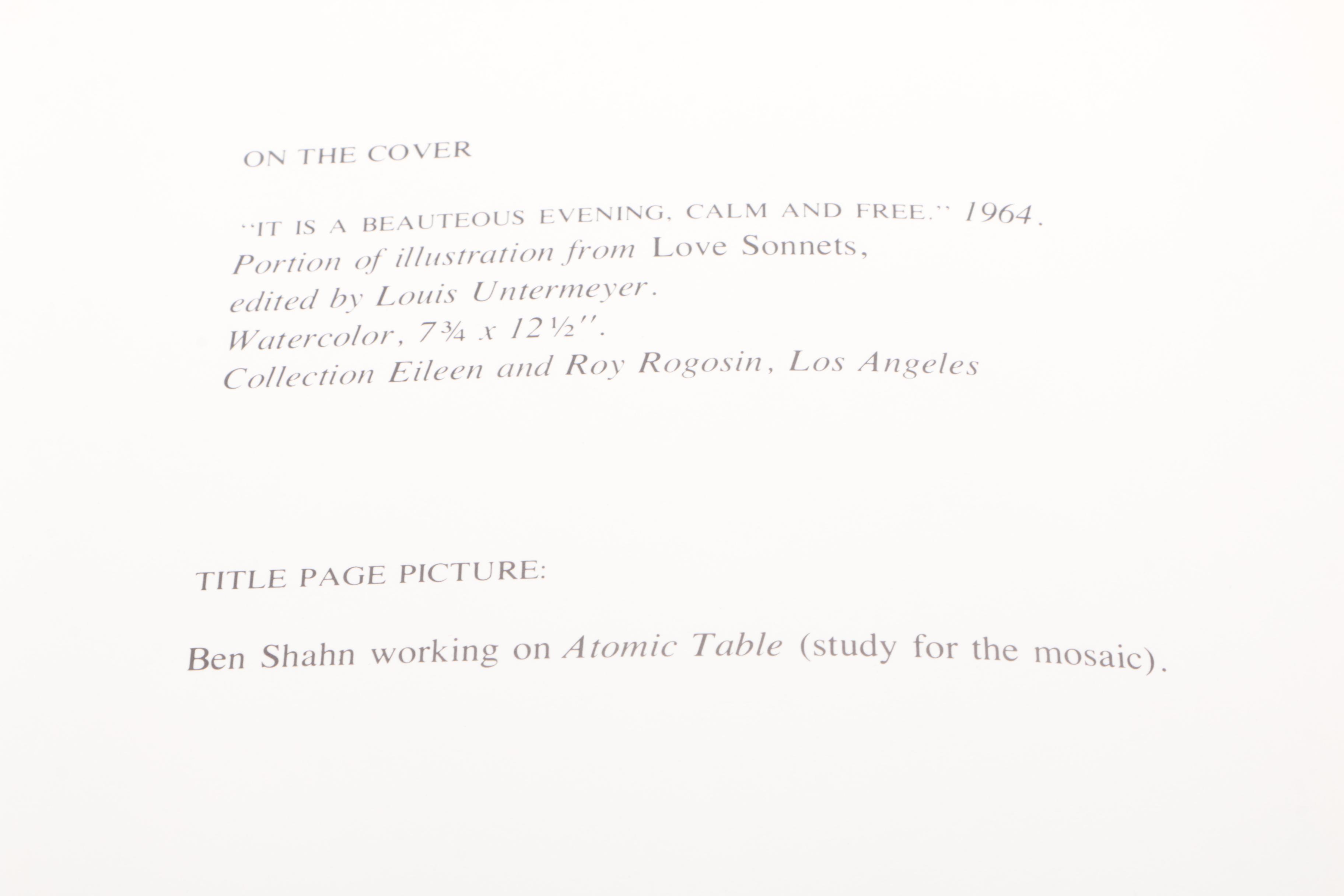 1972 "Ben Shahn" by Bernarda Bryson Shahn