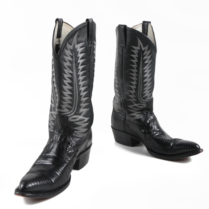 Men's Amazonas Black Lizard Cowboy Boots