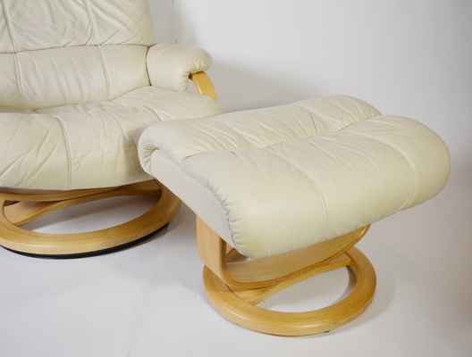 Palliser Furniture Leather Recliner Chair and Ottoman