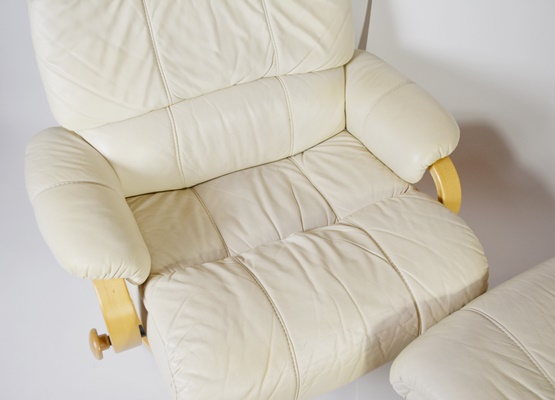 Palliser Furniture Leather Recliner Chair and Ottoman