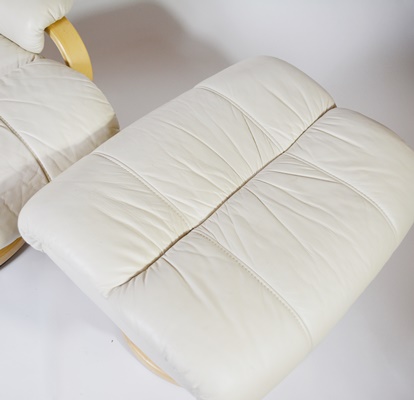 Palliser Furniture Leather Recliner Chair and Ottoman