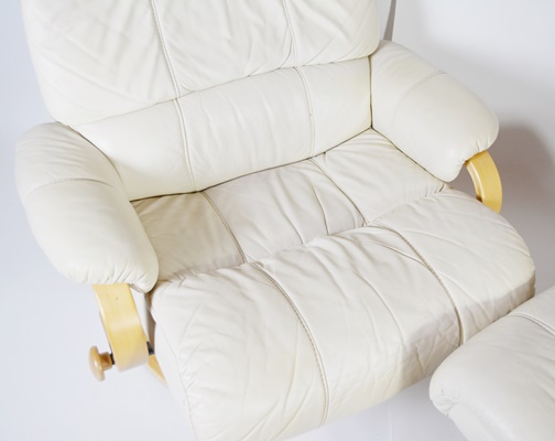 Palliser Furniture Leather Recliner Chair and Ottoman