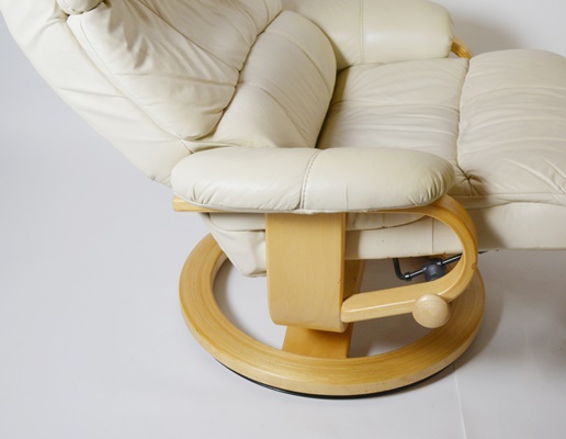 Palliser Furniture Leather Recliner Chair and Ottoman