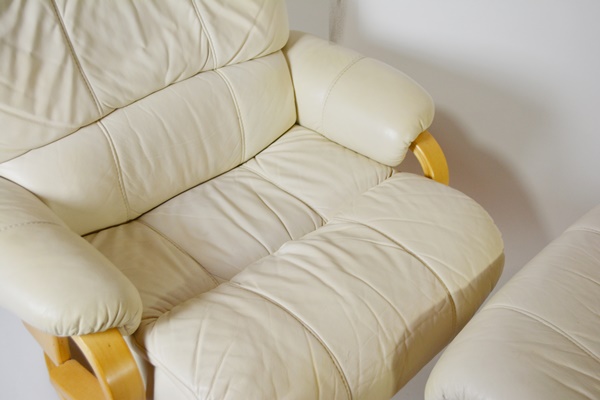 Palliser Furniture Leather Recliner Chair and Ottoman