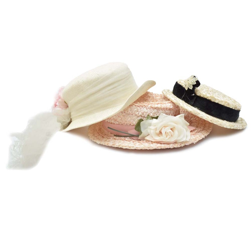 Decorative Straw Hats Including Elbeth