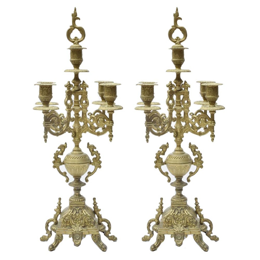 Italian Brass Candelabras