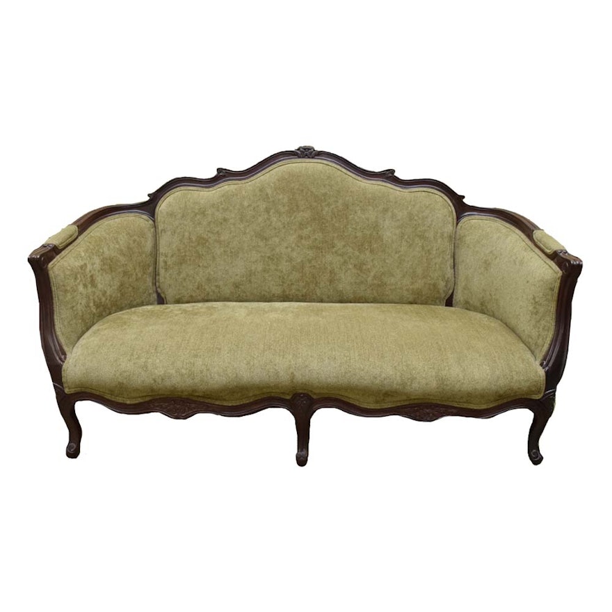 Vintage French Provincial Mahogany Settee
