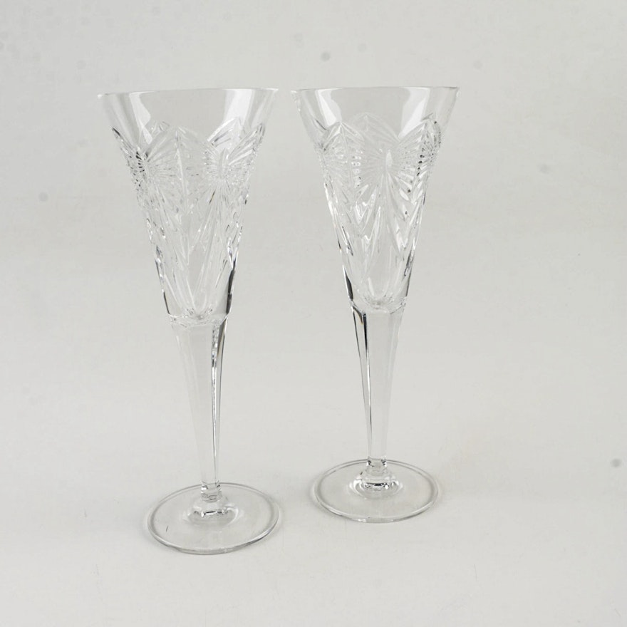 Waterford Crystal "Millennium Collection: Happiness" Champagne Toasting Flutes