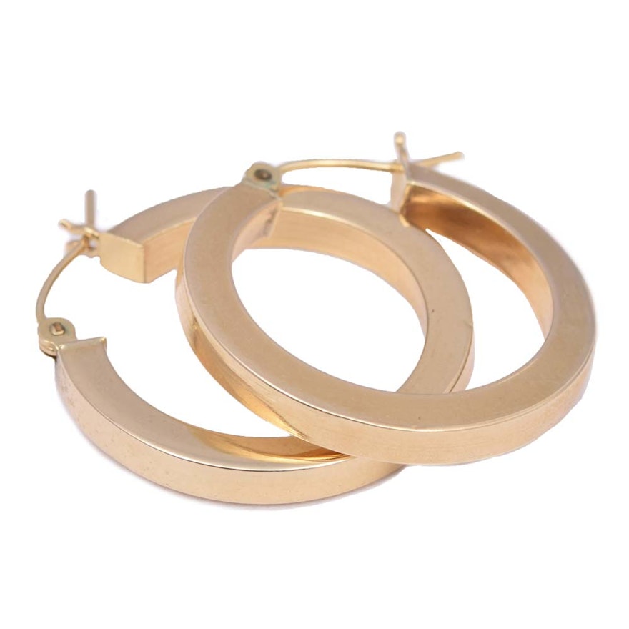 14K Yellow Gold Hoop Earrings