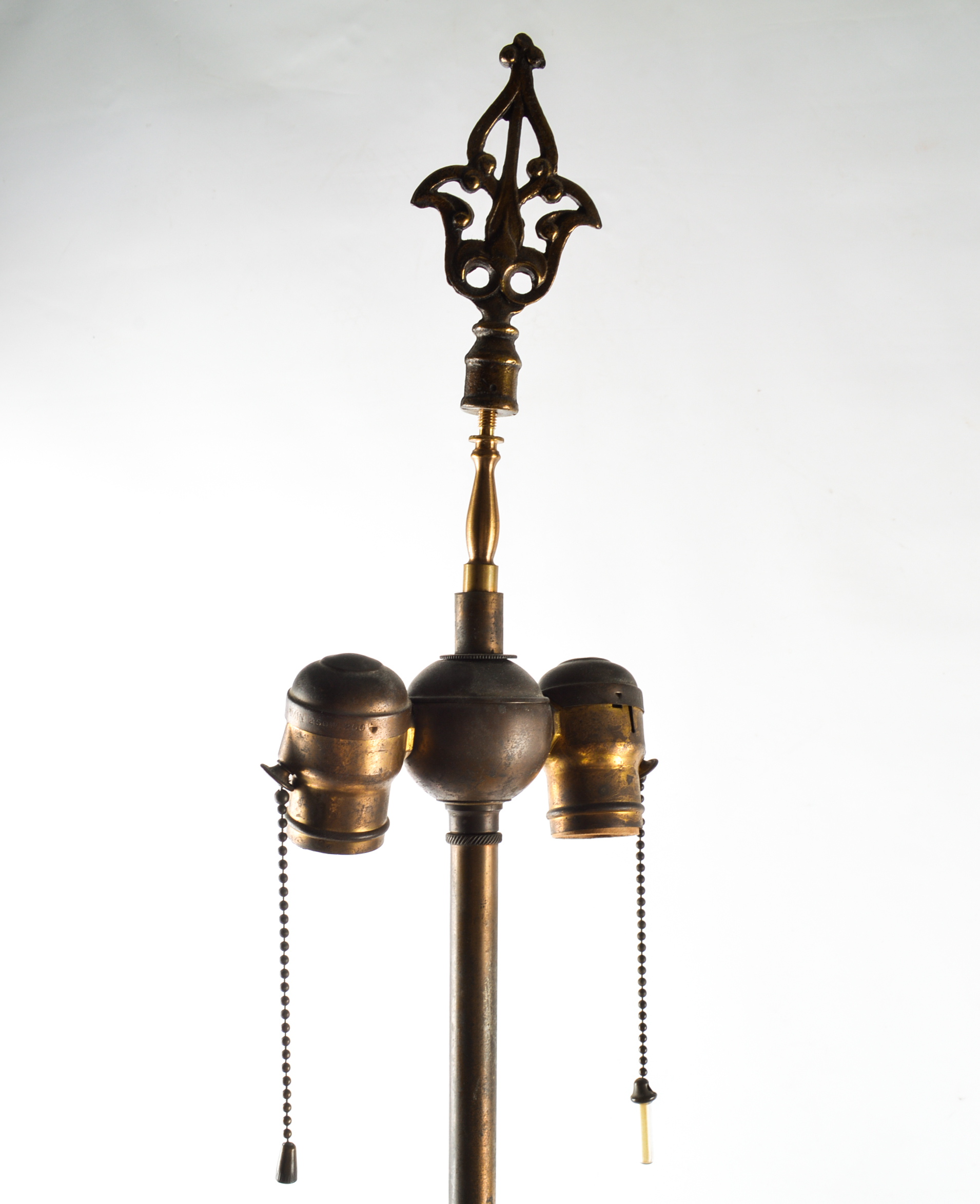 Antique Floor Lamp With Slag Glass Shade