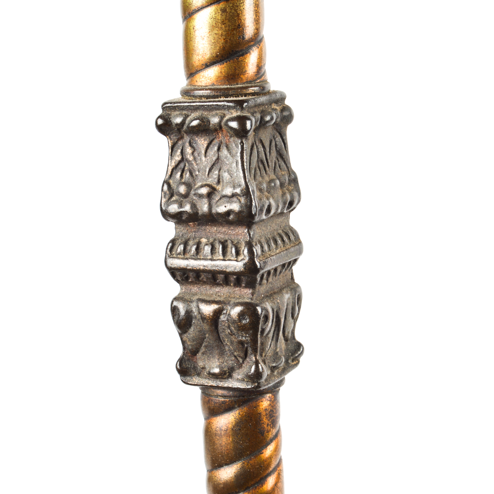 Antique Floor Lamp With Slag Glass Shade