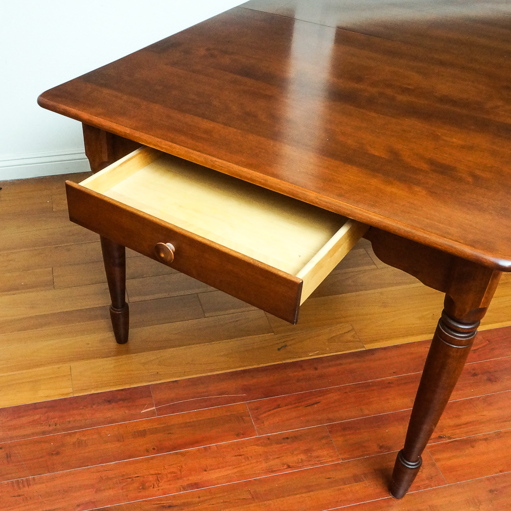 Farm Style Maple Dining Table with Drawers