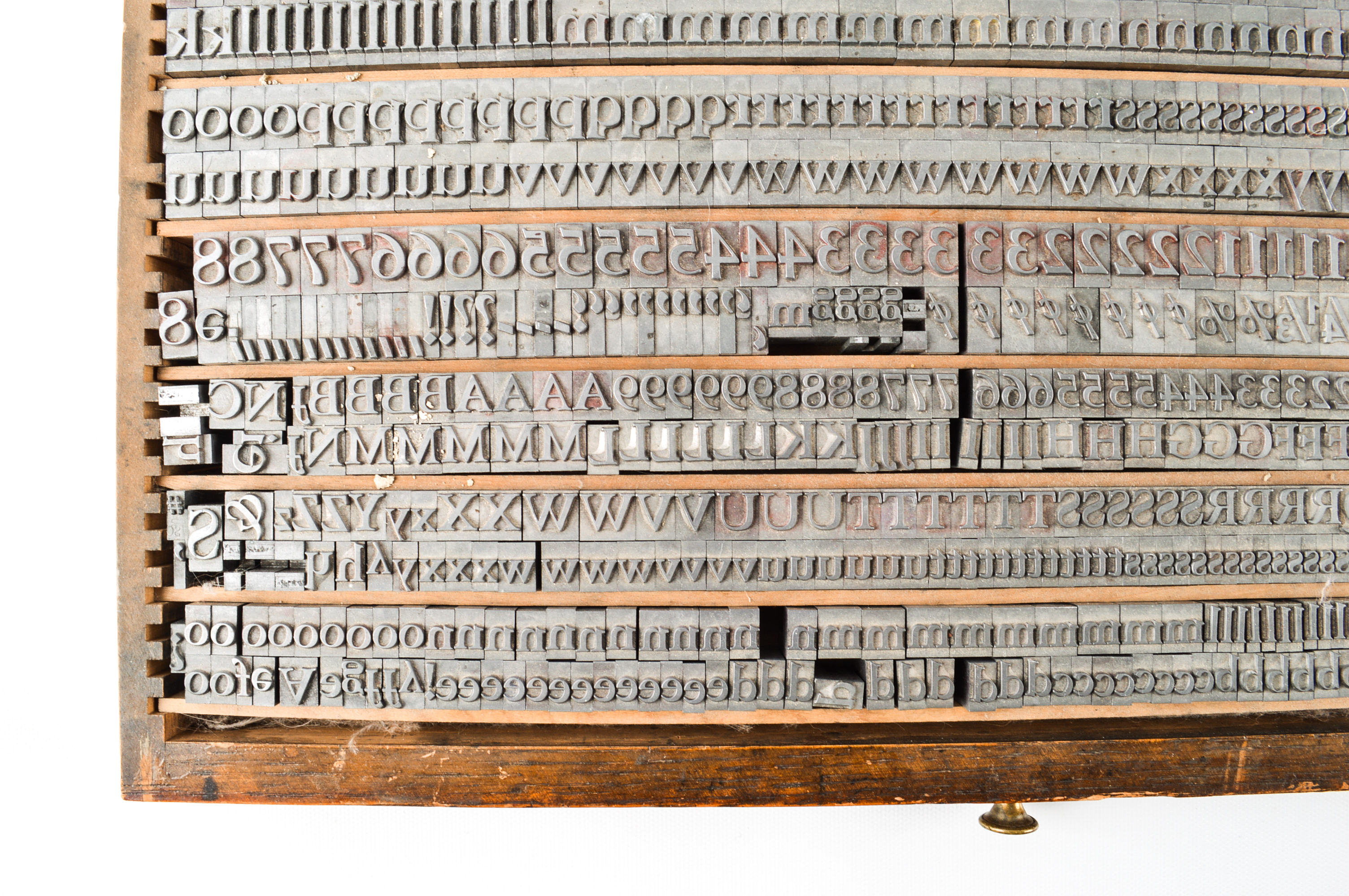 Antique Printer's Drawer With Complete Typeset