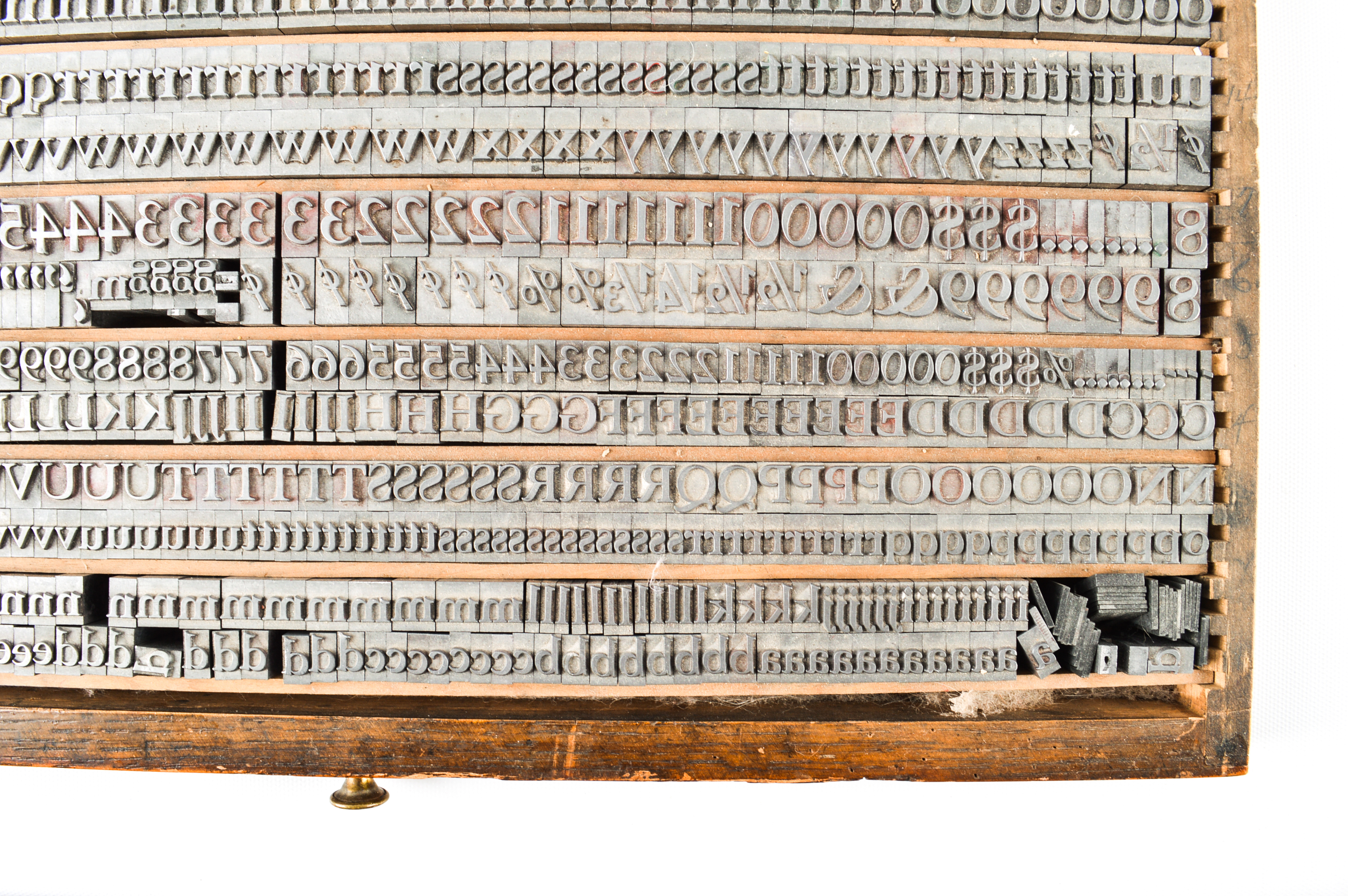 Antique Printer's Drawer With Complete Typeset