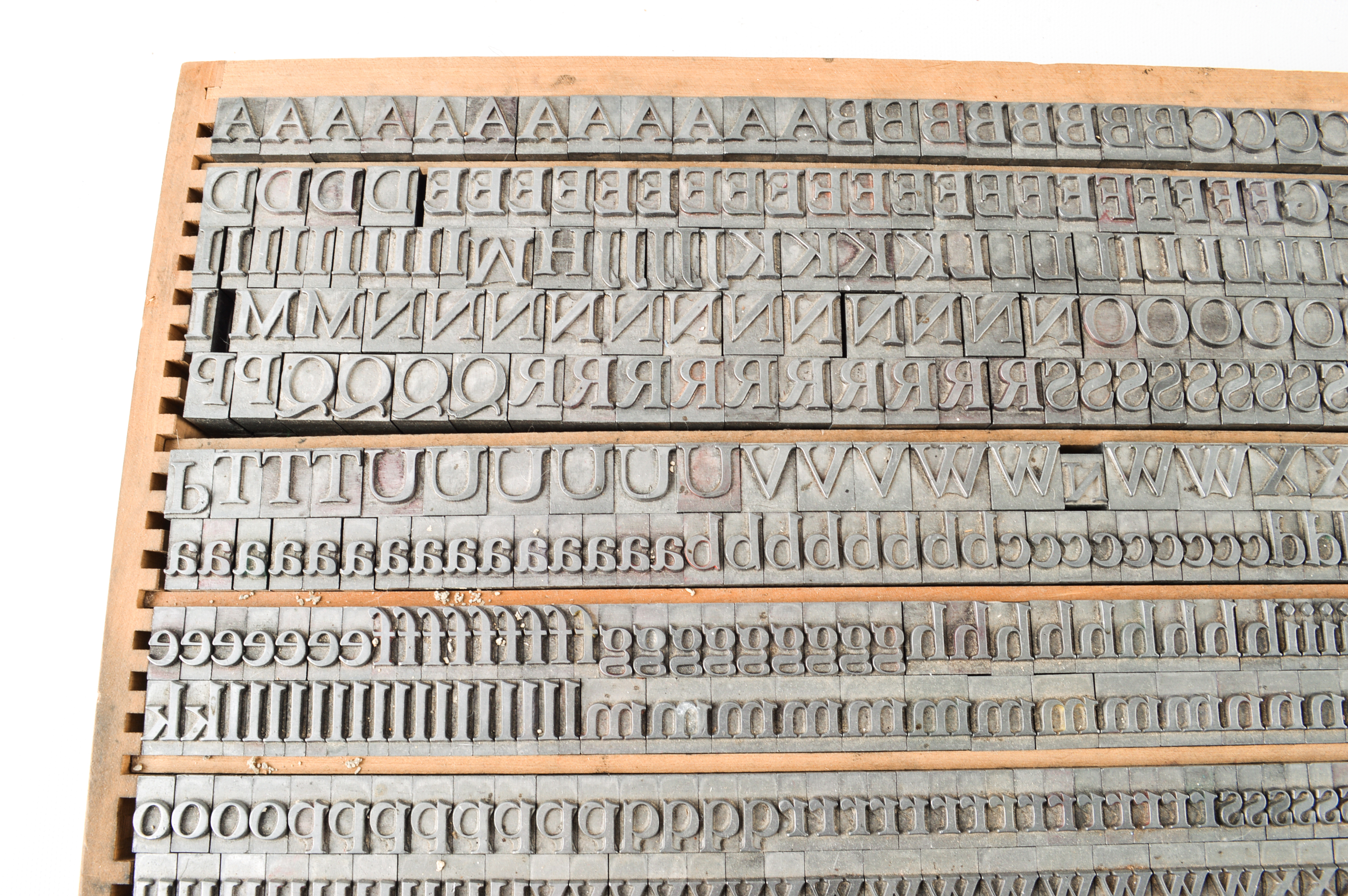 Antique Printer's Drawer With Complete Typeset