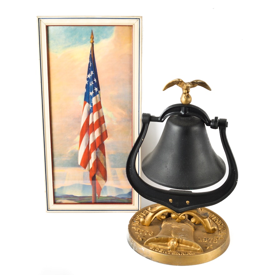 Decorative "Liberty Bell" and "Sentinel of Freedom" Print