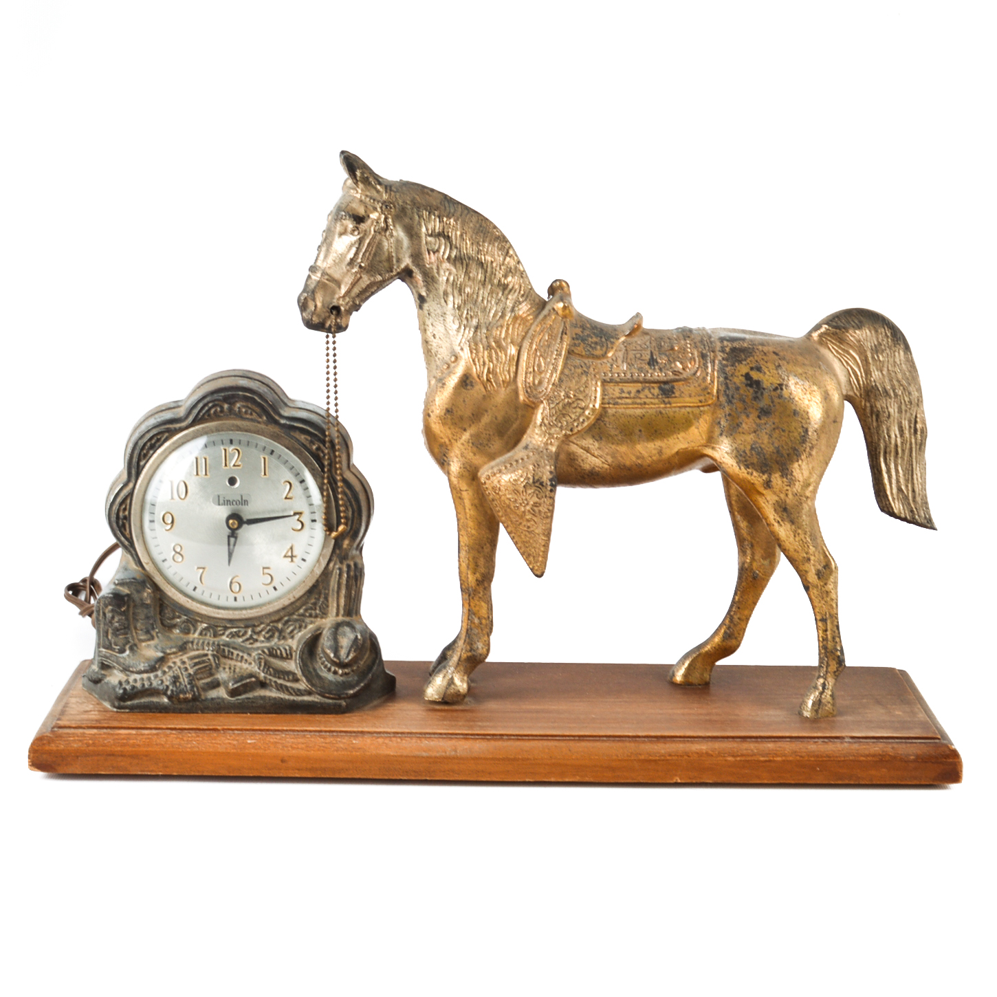 Vintage Lincoln Horse Mantel Clock by Galter Products Company