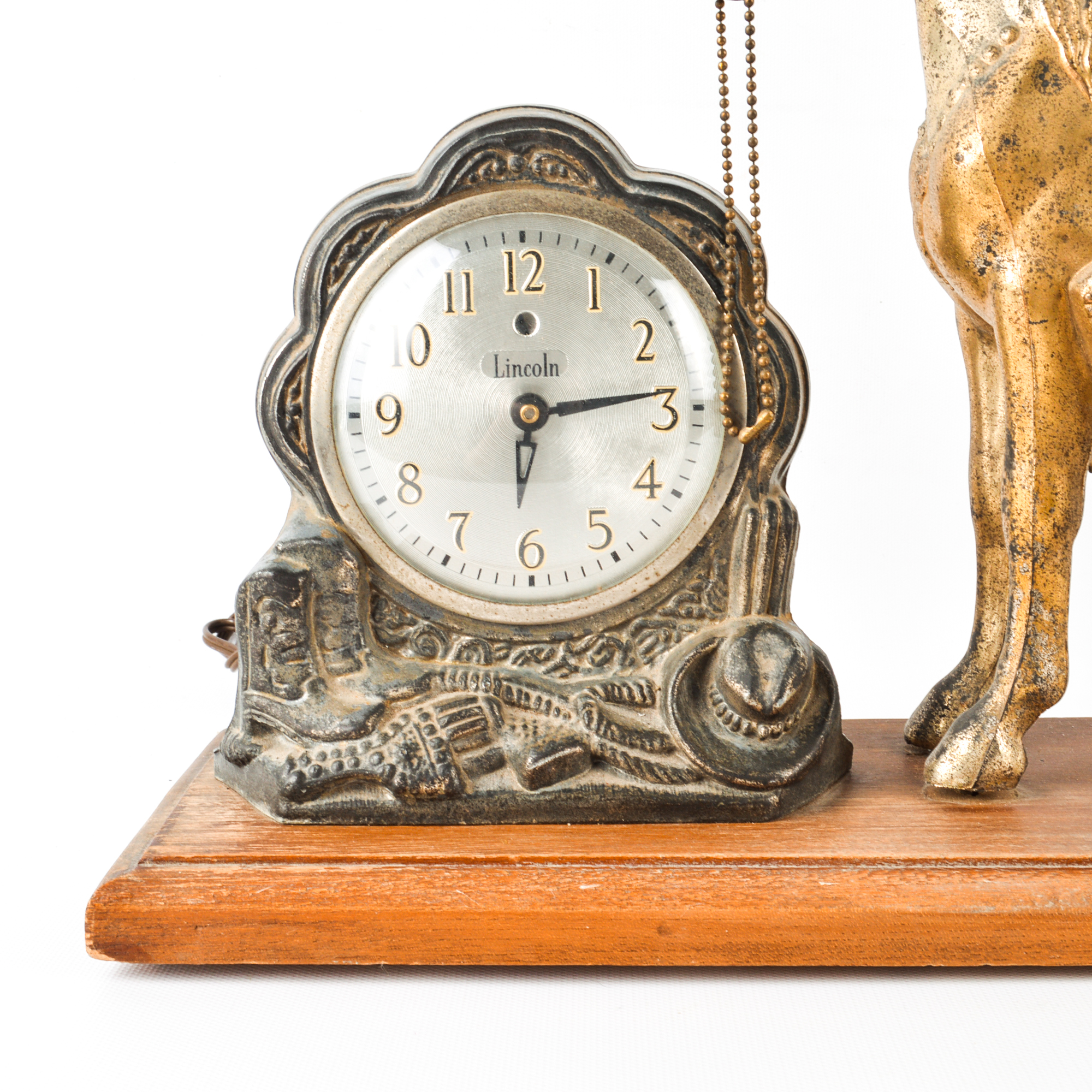 Vintage Lincoln Horse Mantel Clock by Galter Products Company
