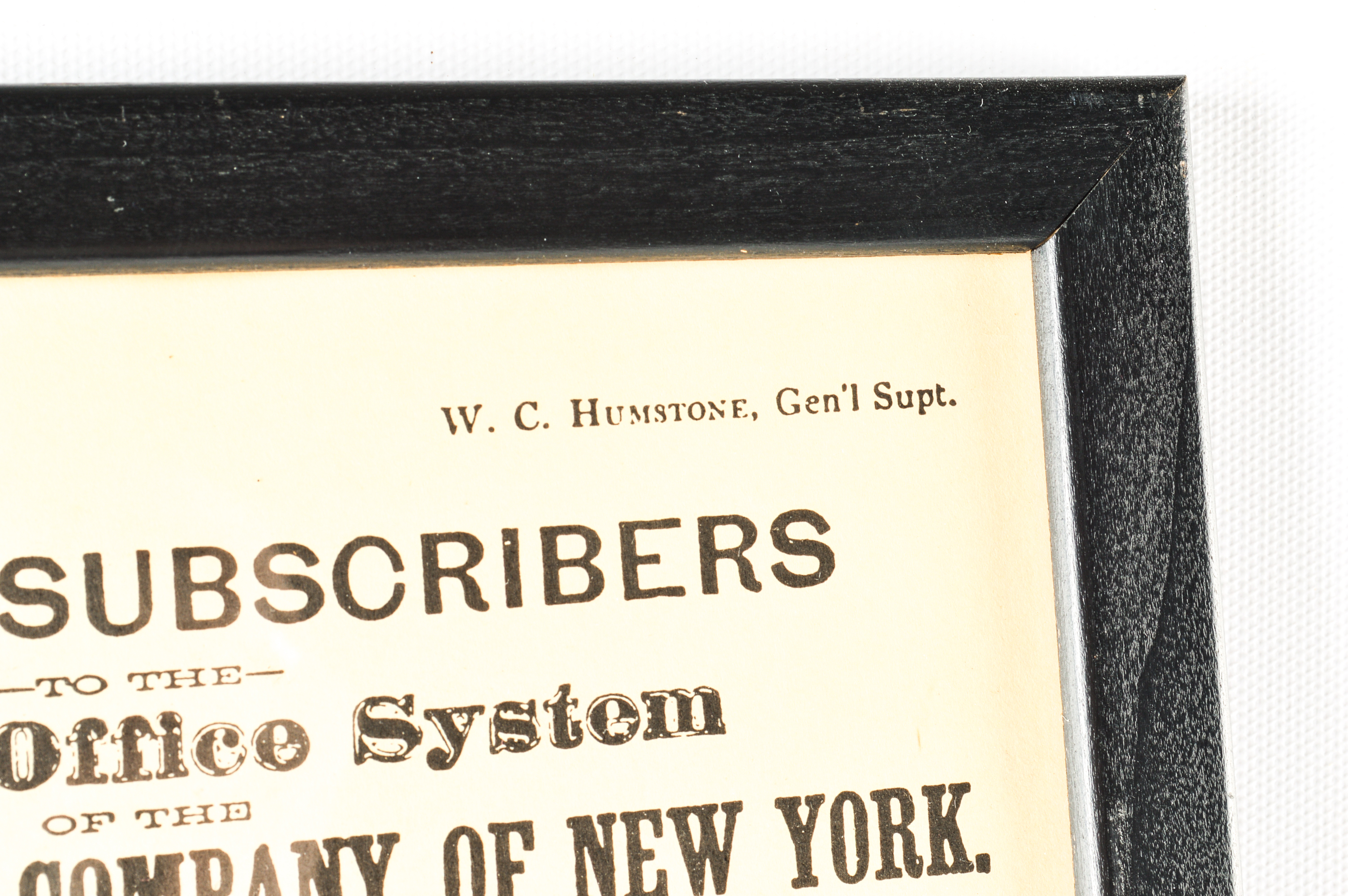 Framed Reproduction of Late 1800s New York City Telephone Directory