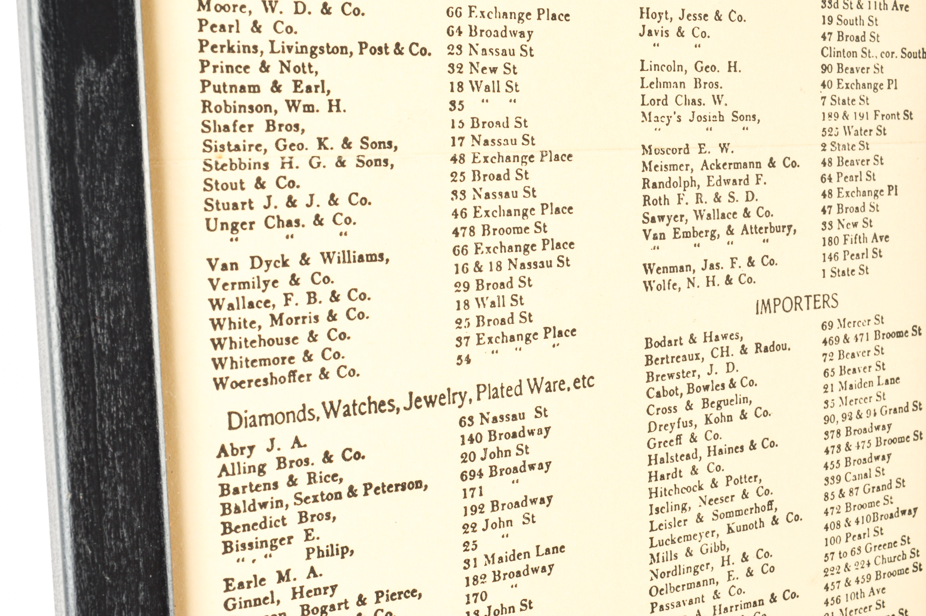 Framed Reproduction of Late 1800s New York City Telephone Directory