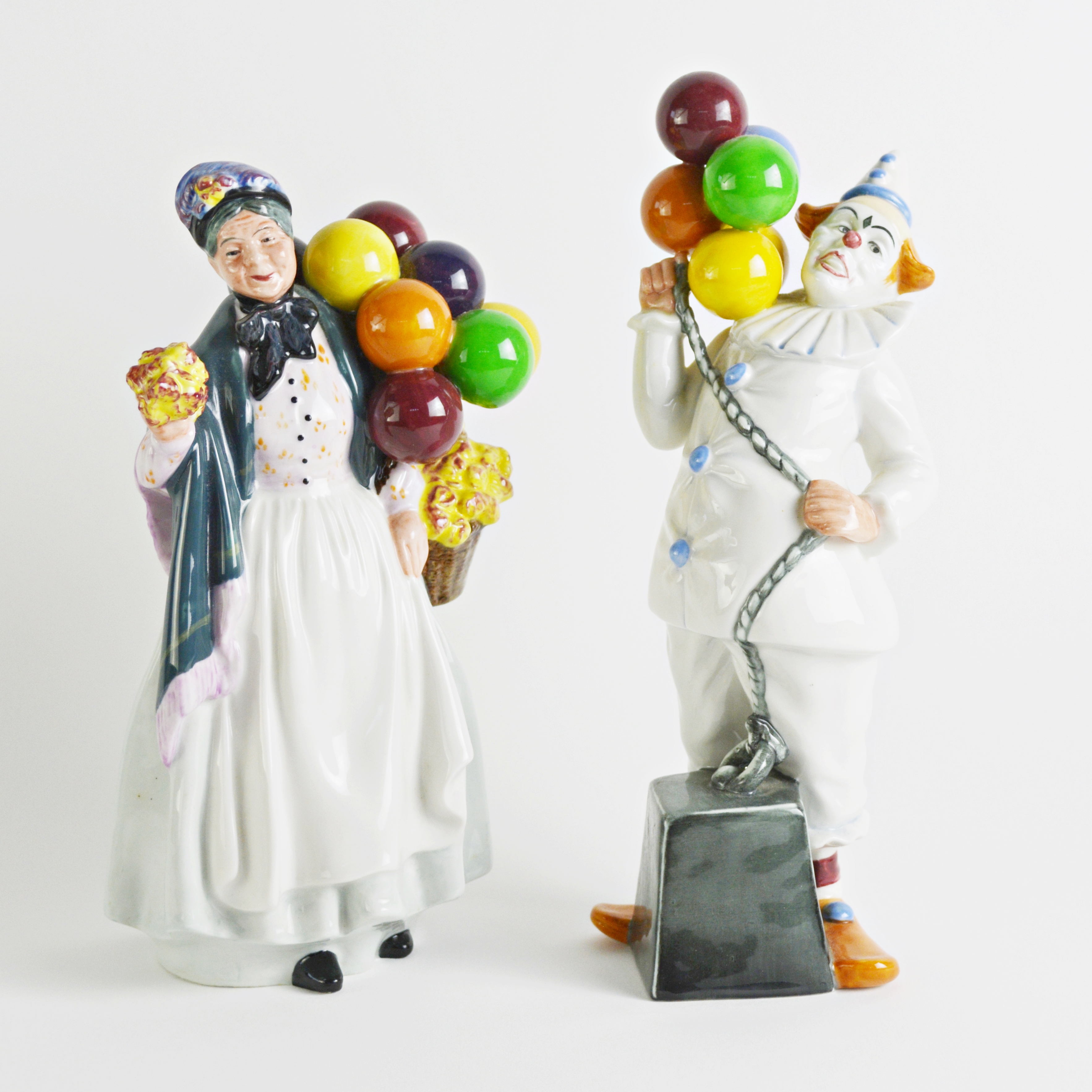 Royal Doulton "Balloon Clown" and "Biddy Pennyfarthing" Figurines