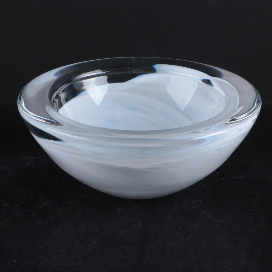 Kosta Boda White Art Glass Bowl