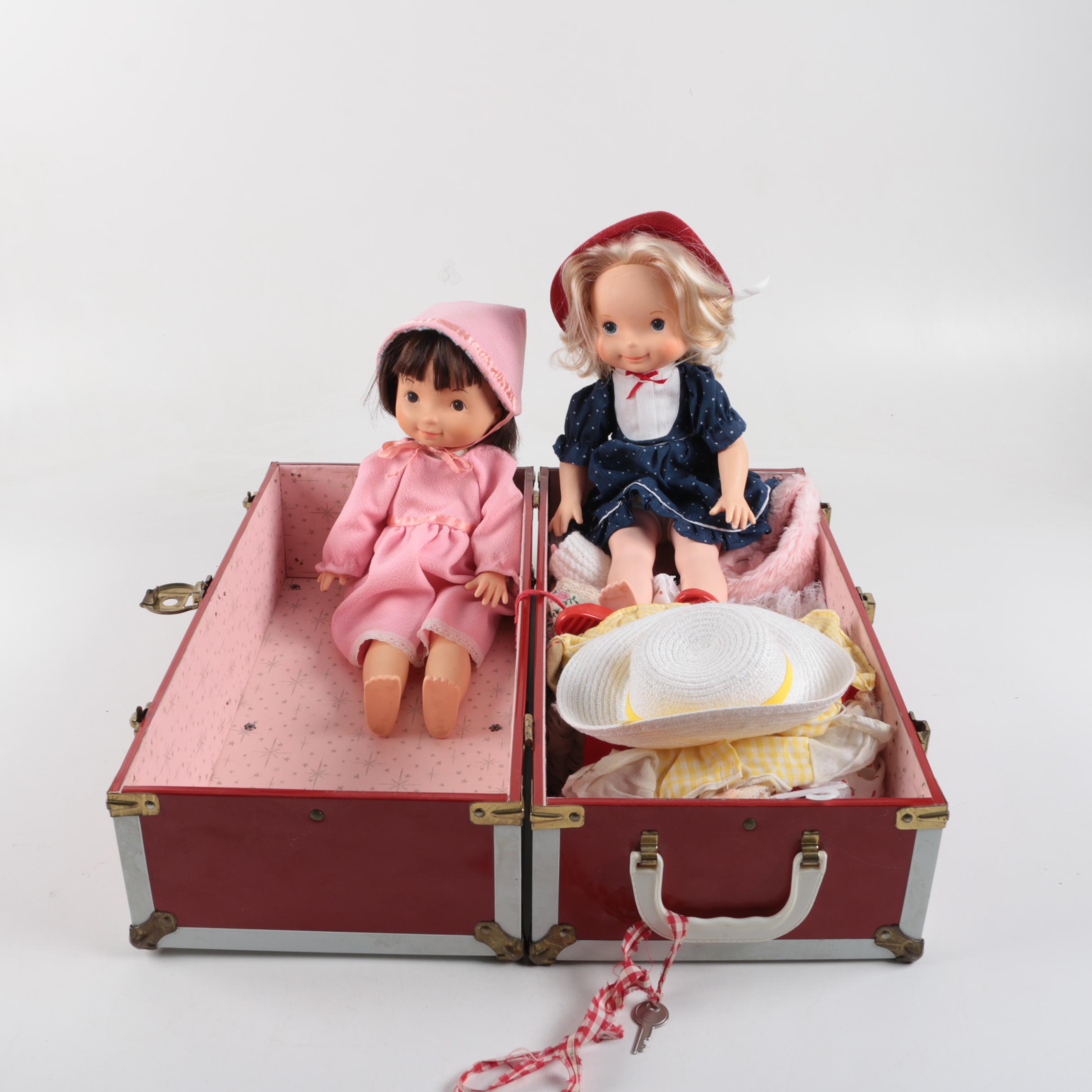 1970s Fisher Price "My Friend Mandy" and "Jenny" Dolls with Carrying Case
