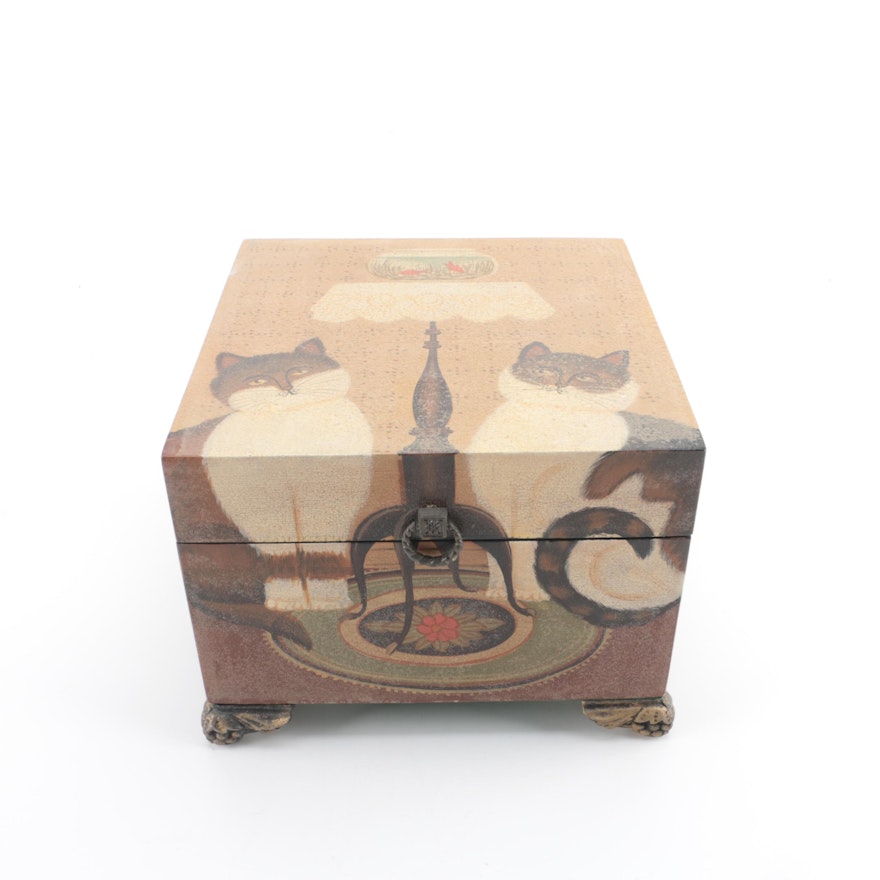 Feline Themed Wooden Box