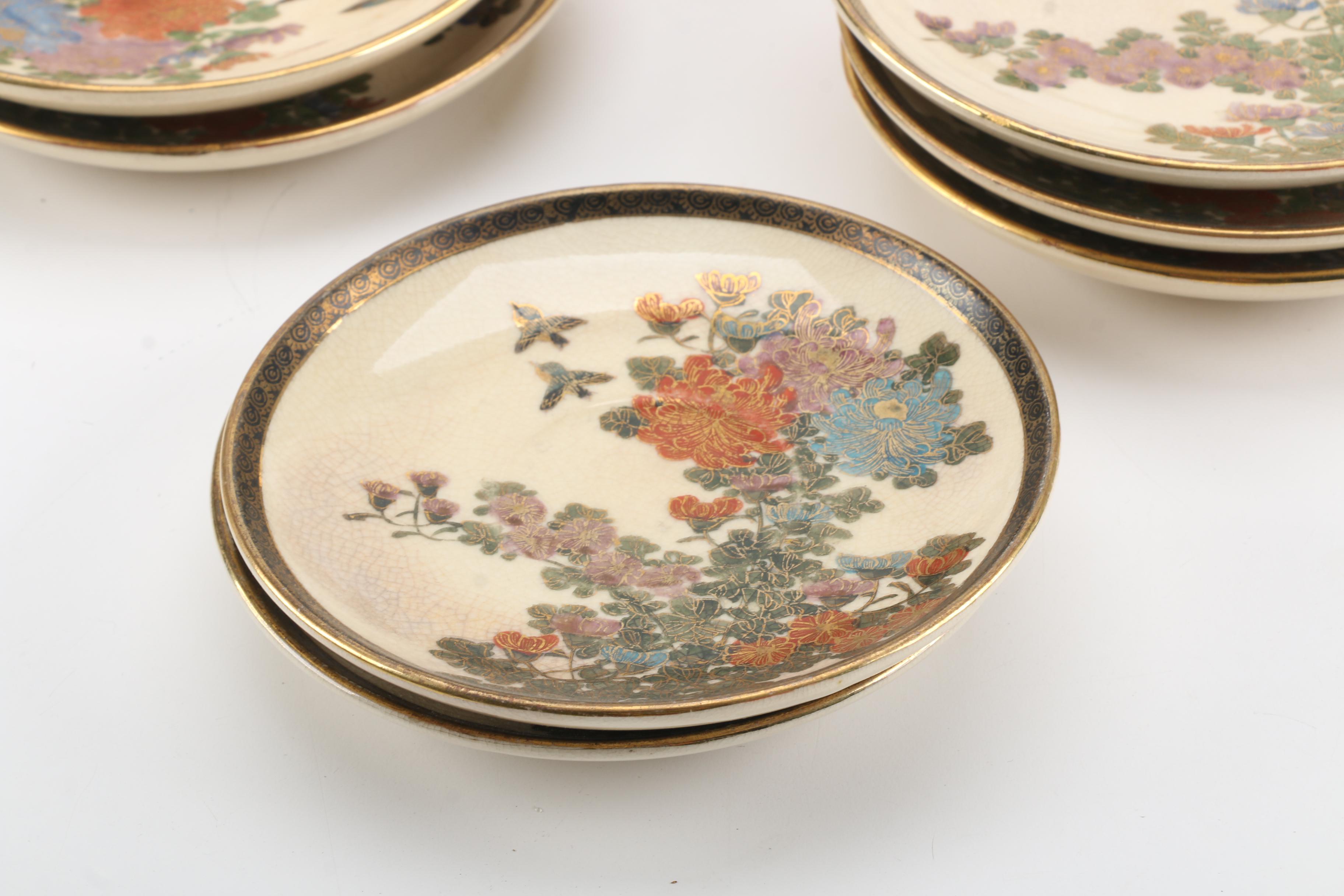 Hand-painted Japanese "Kutani" Porcelain Tableware