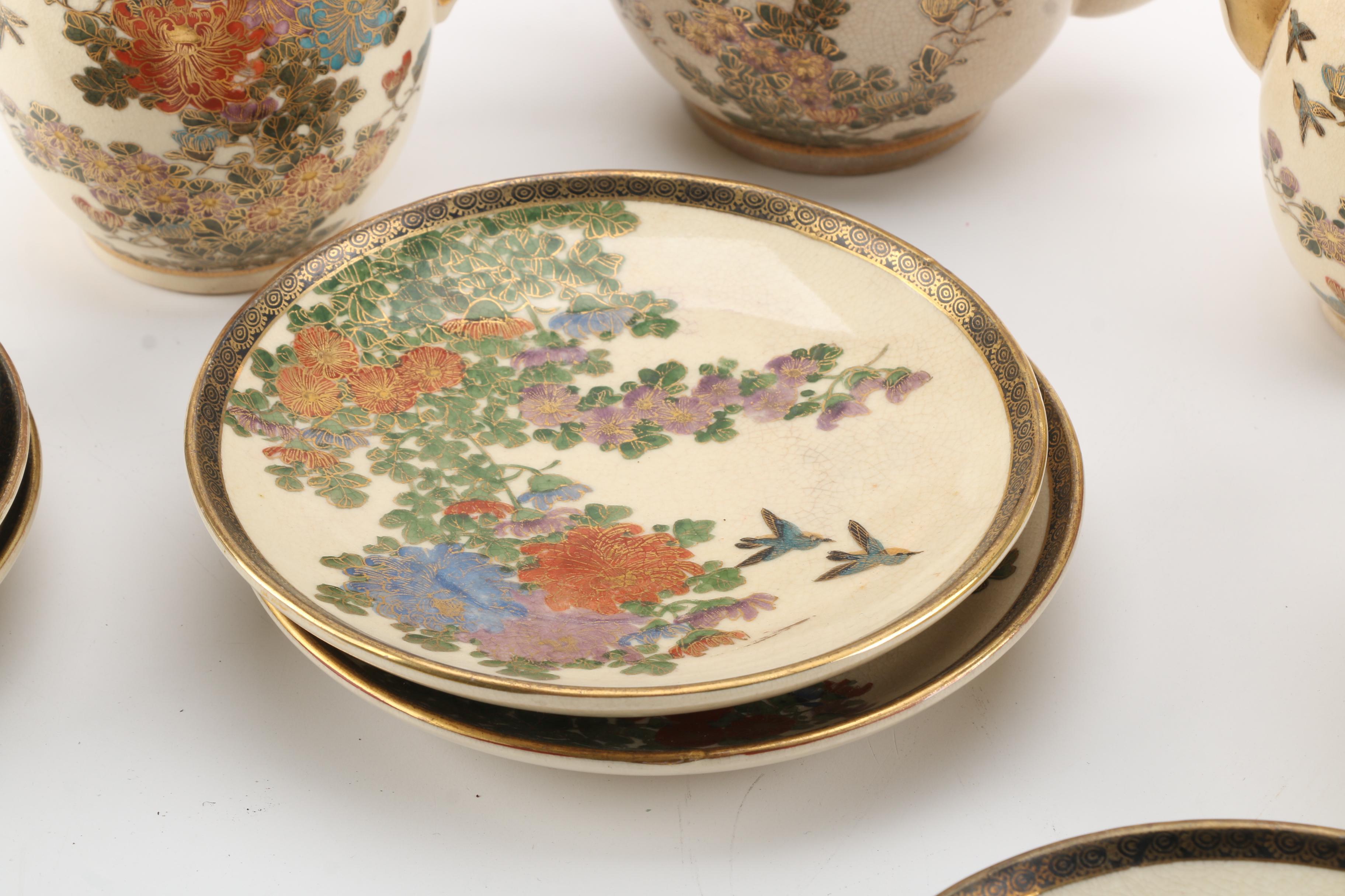 Hand-painted Japanese "Kutani" Porcelain Tableware