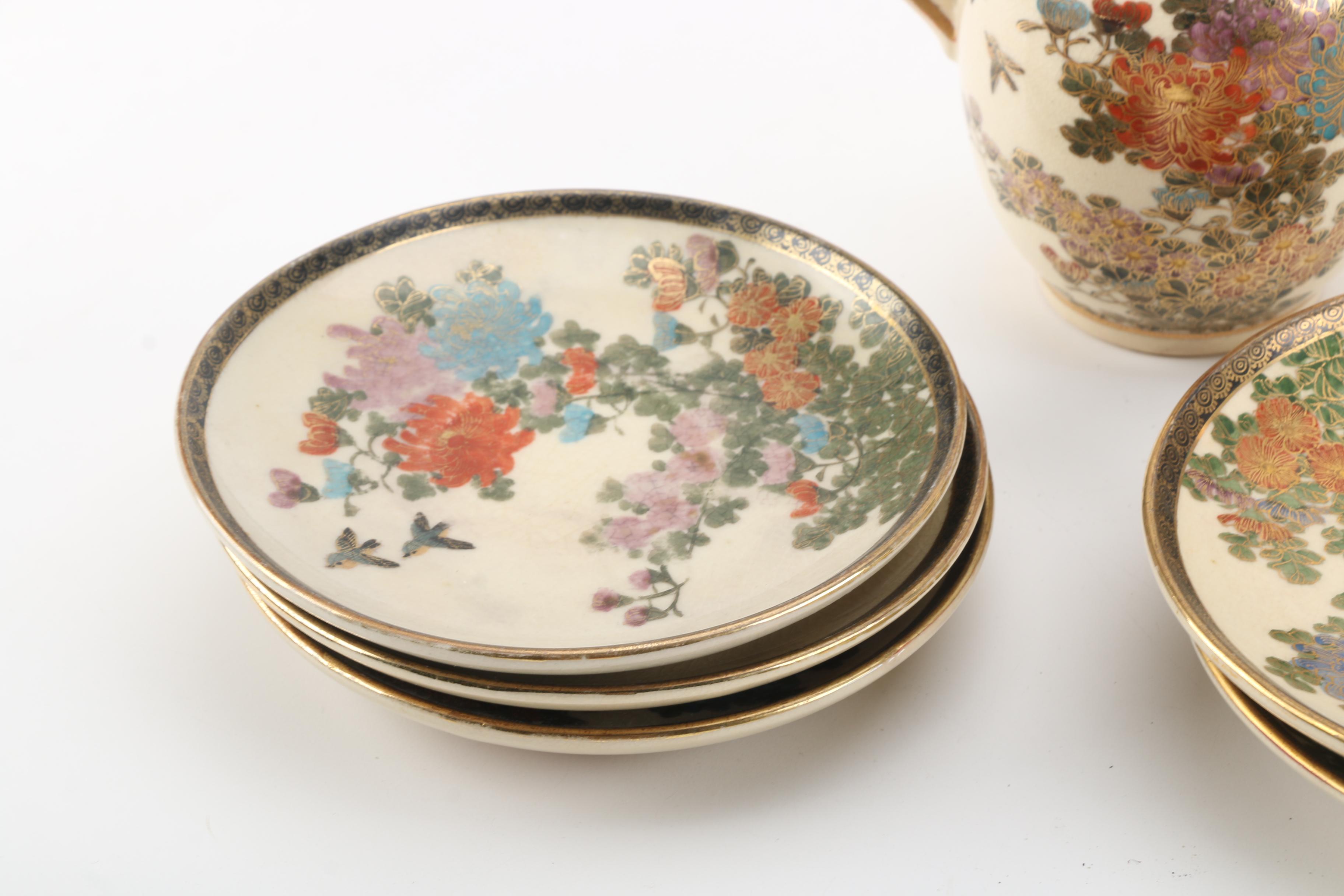 Hand-painted Japanese "Kutani" Porcelain Tableware