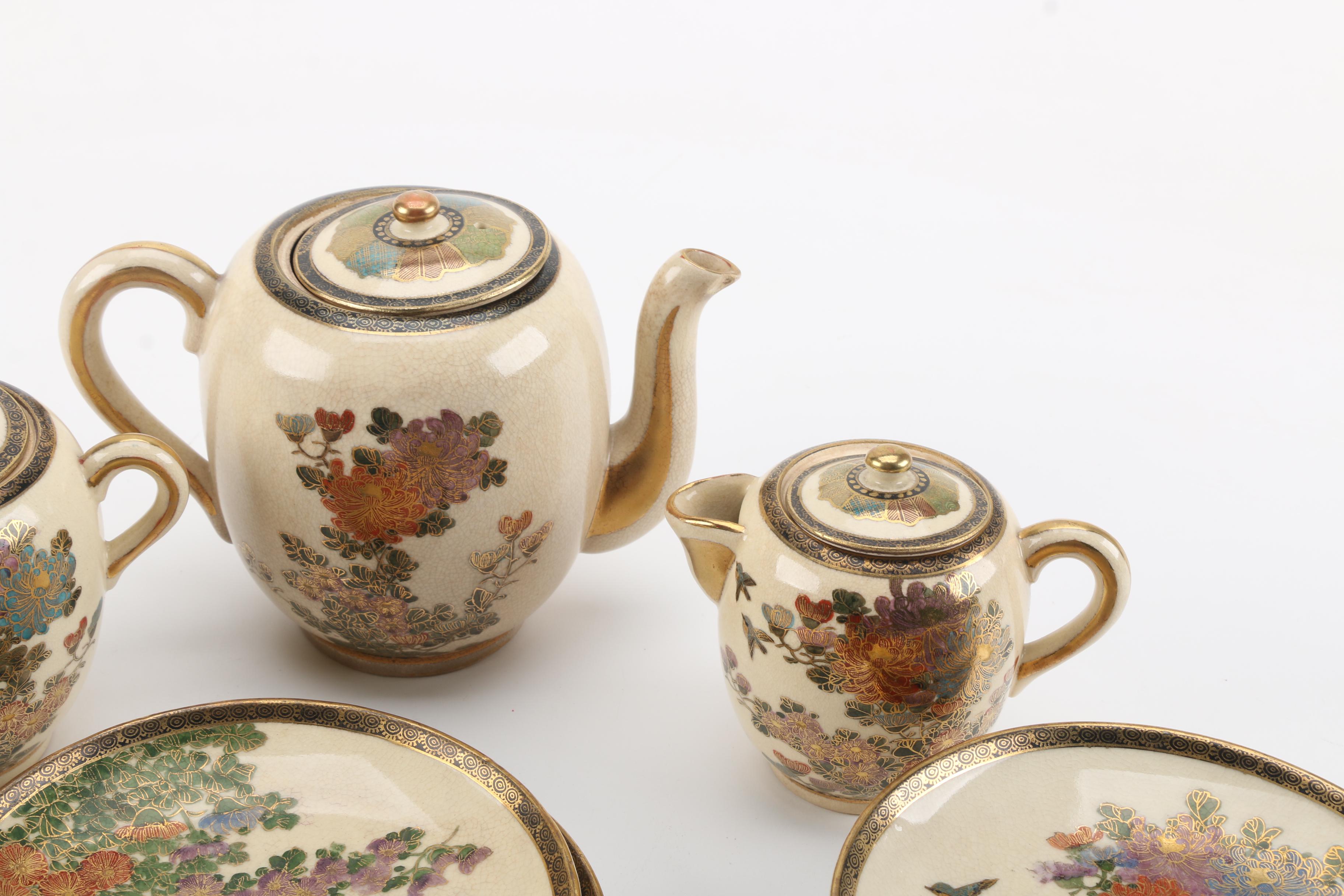 Hand-painted Japanese "Kutani" Porcelain Tableware