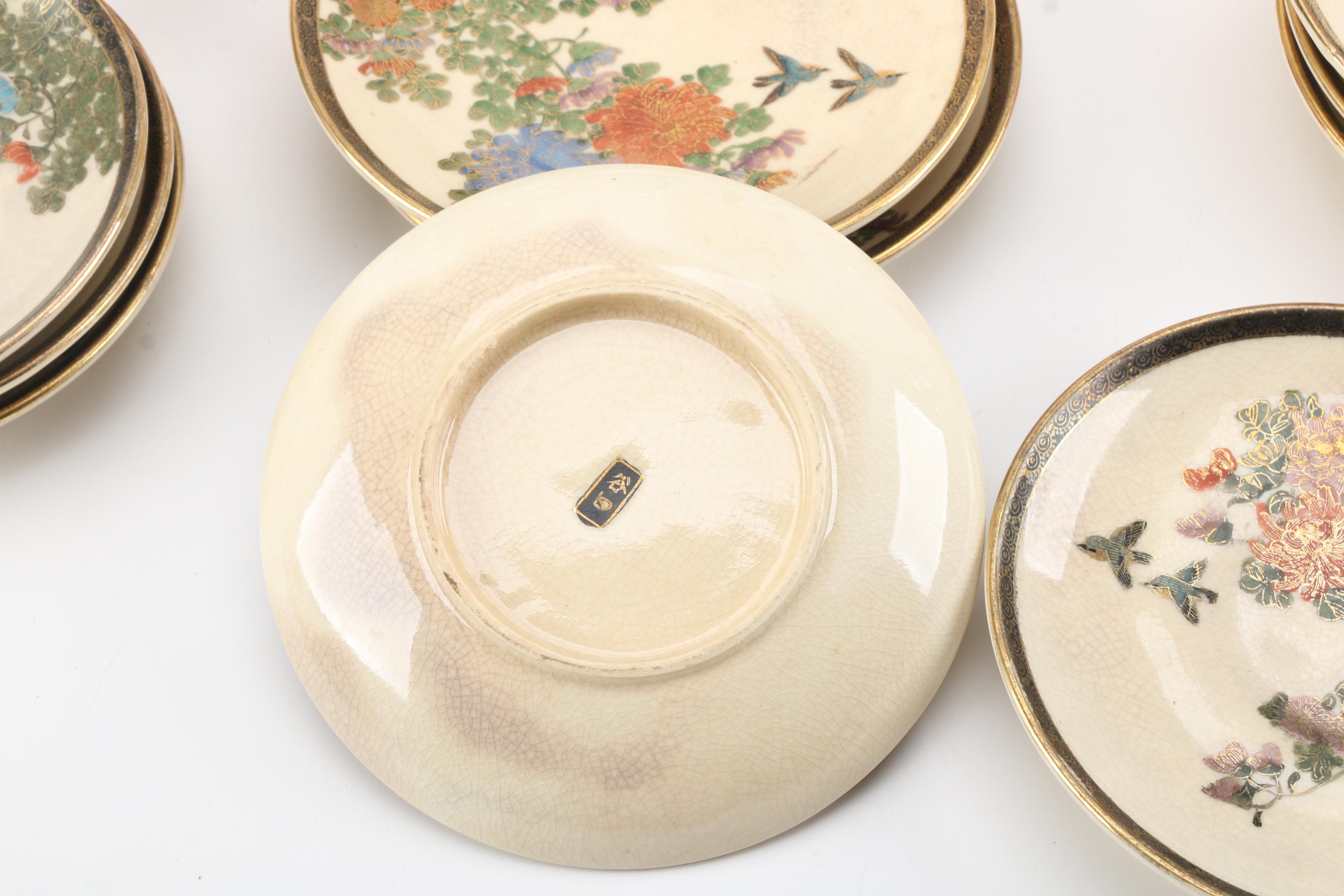 Hand-painted Japanese "Kutani" Porcelain Tableware