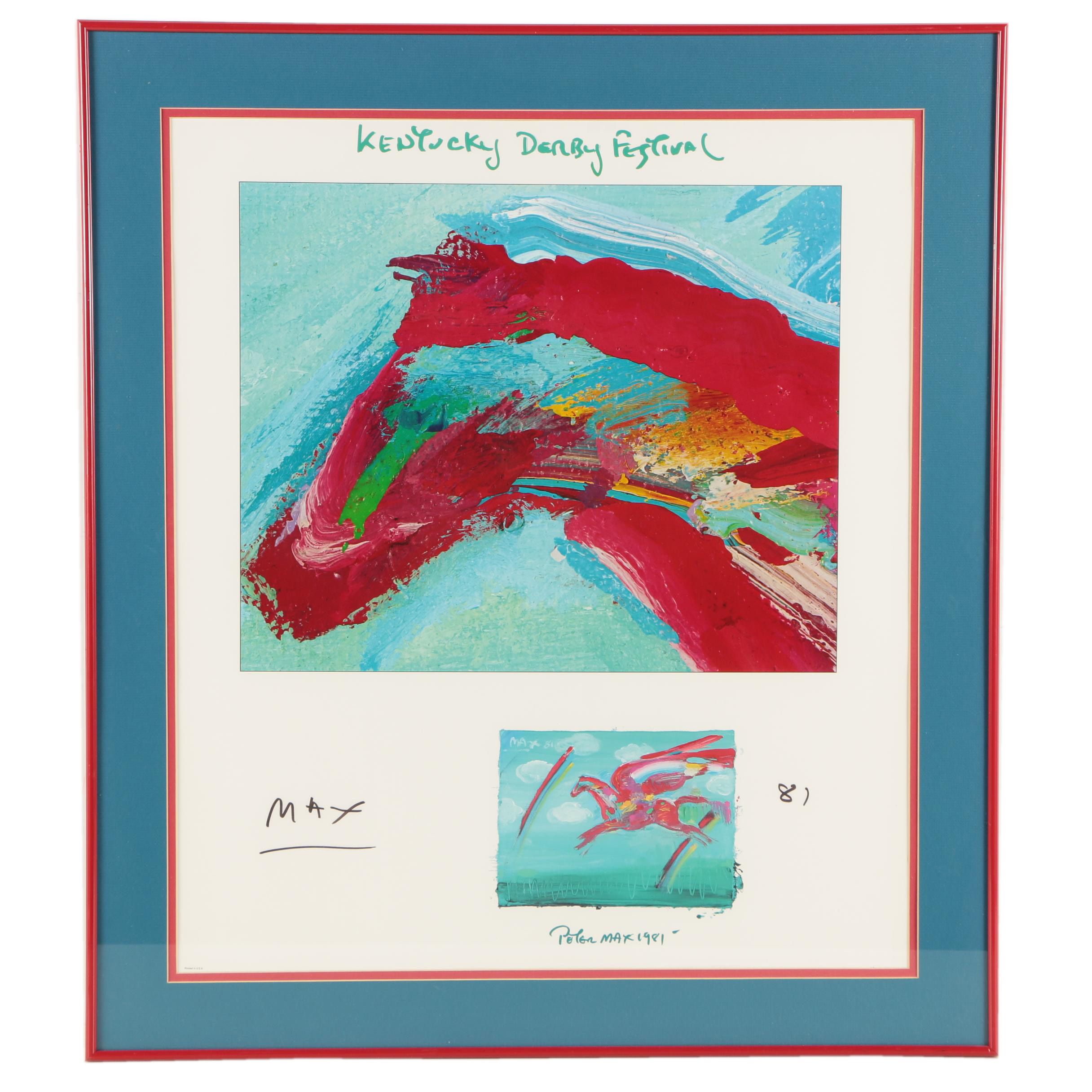 Peter Max Offset Lithograph Poster for the 1981 Kentucky Derby Festival