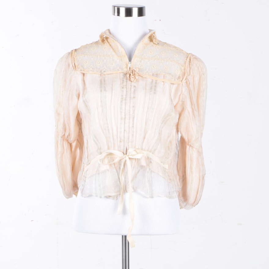 Women's Vintage Cardinali Sample Lace Blouse