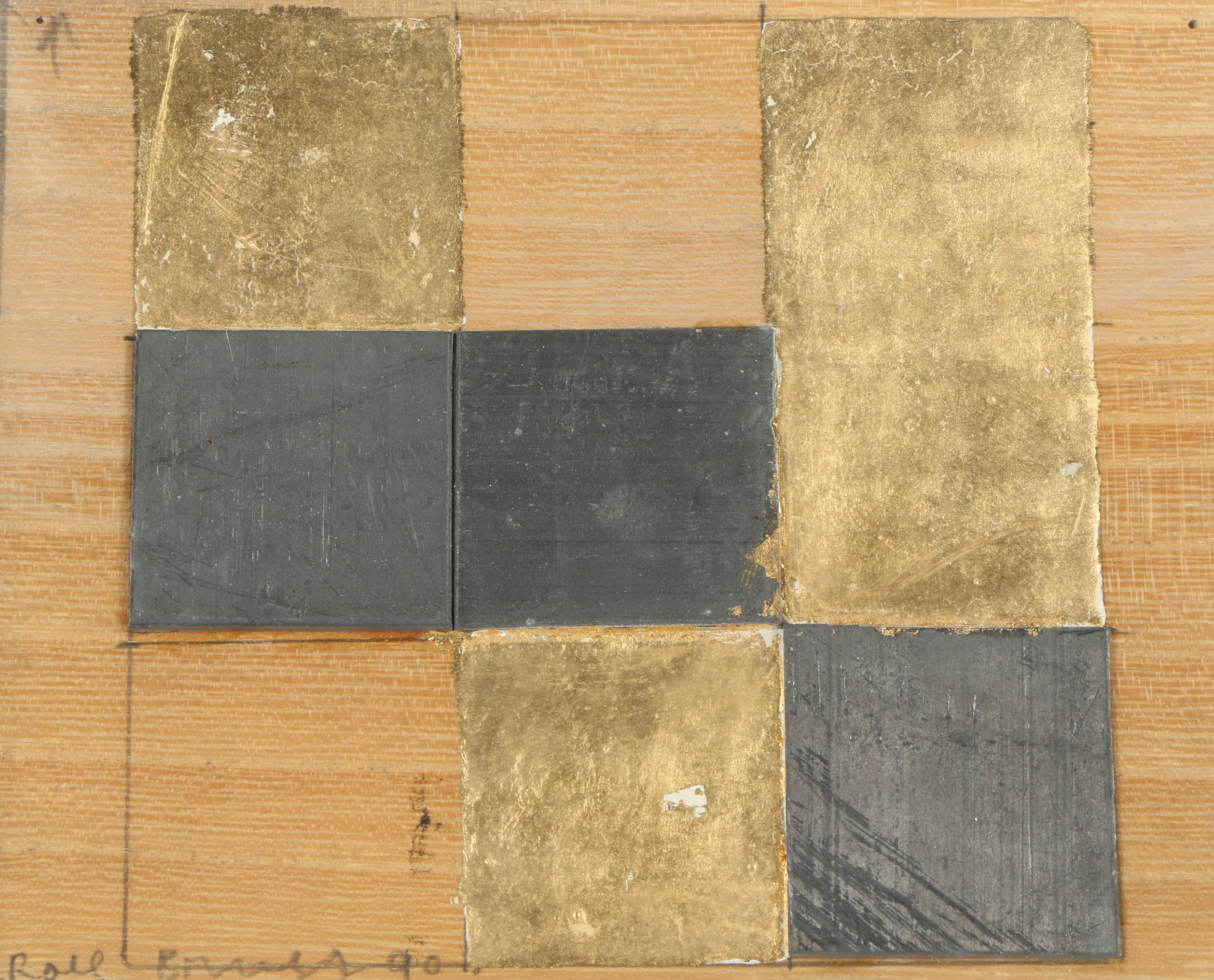 James Bruss Mixed Media Collage on Paper "Roll"