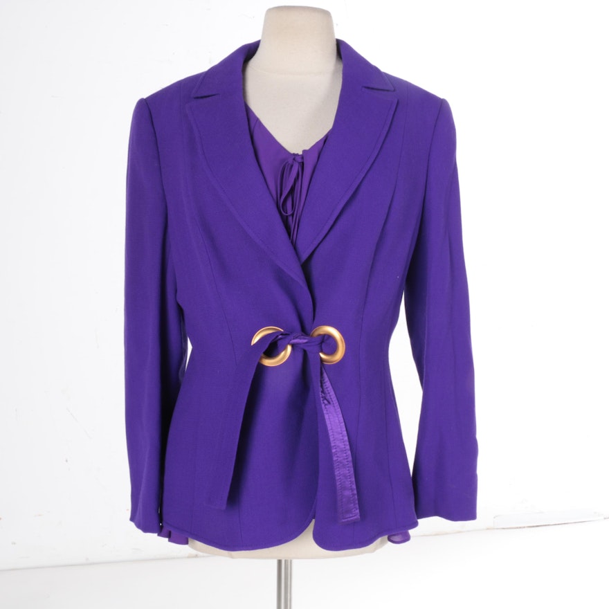 Escada Wool Jacket and Silk Blouse