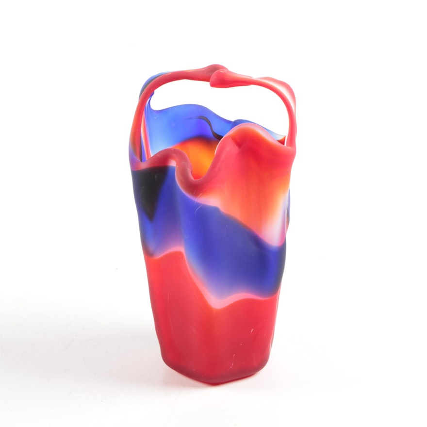 Red, White and Blue Glass Vase