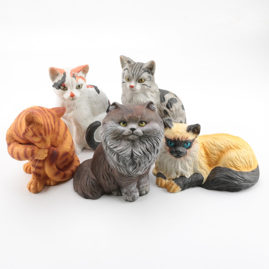 Ceramic Bisque Cat Figurines by Mann