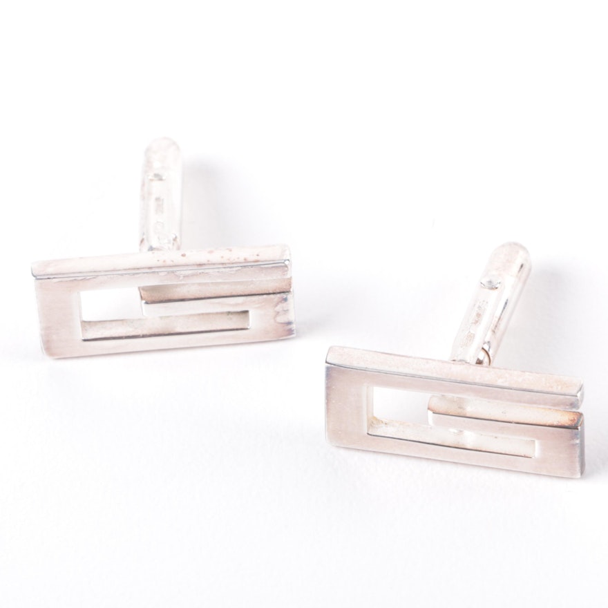 Sterling Silver Gucci "G" Cuff Links