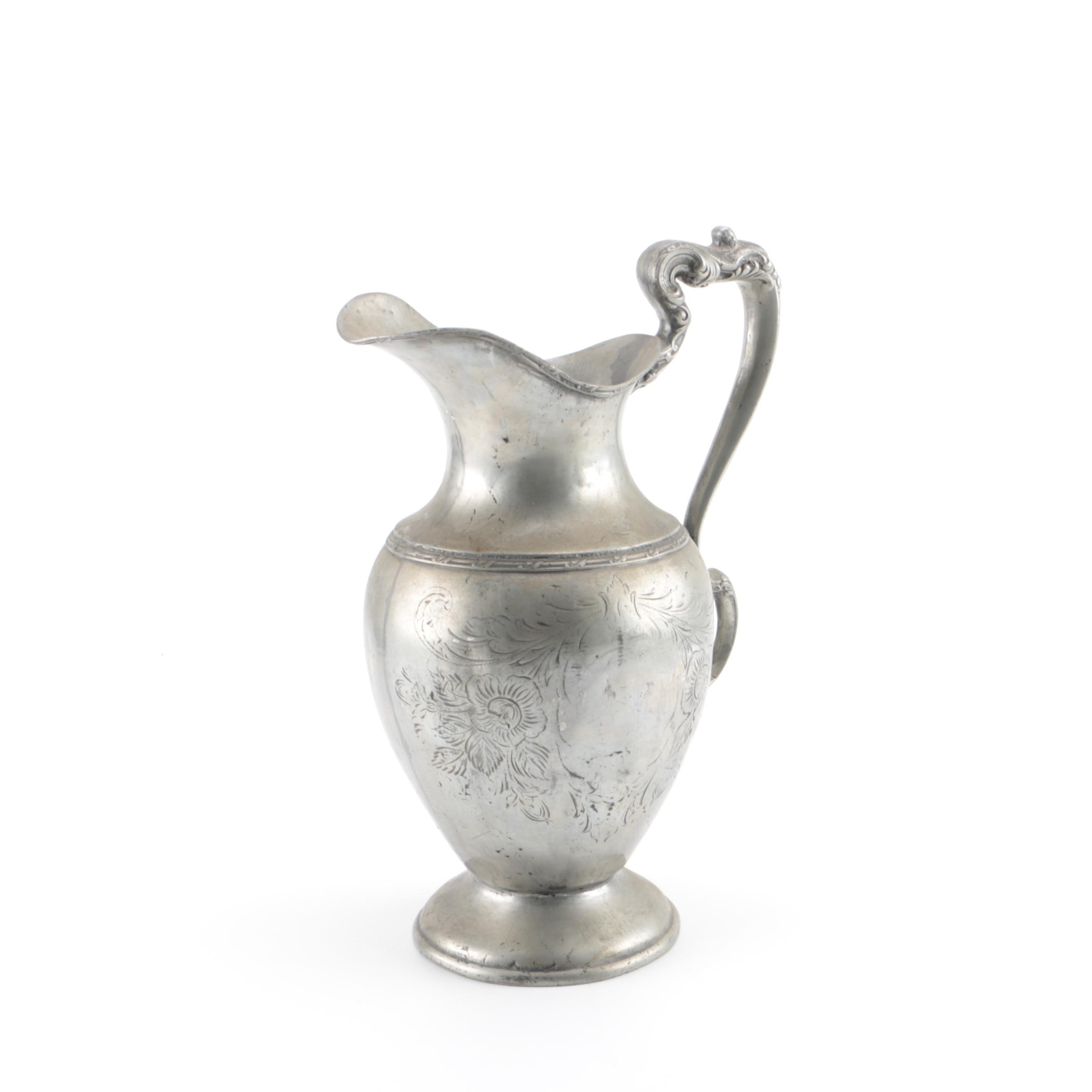 Antique Ergarte Portuguese Pewter Pitcher