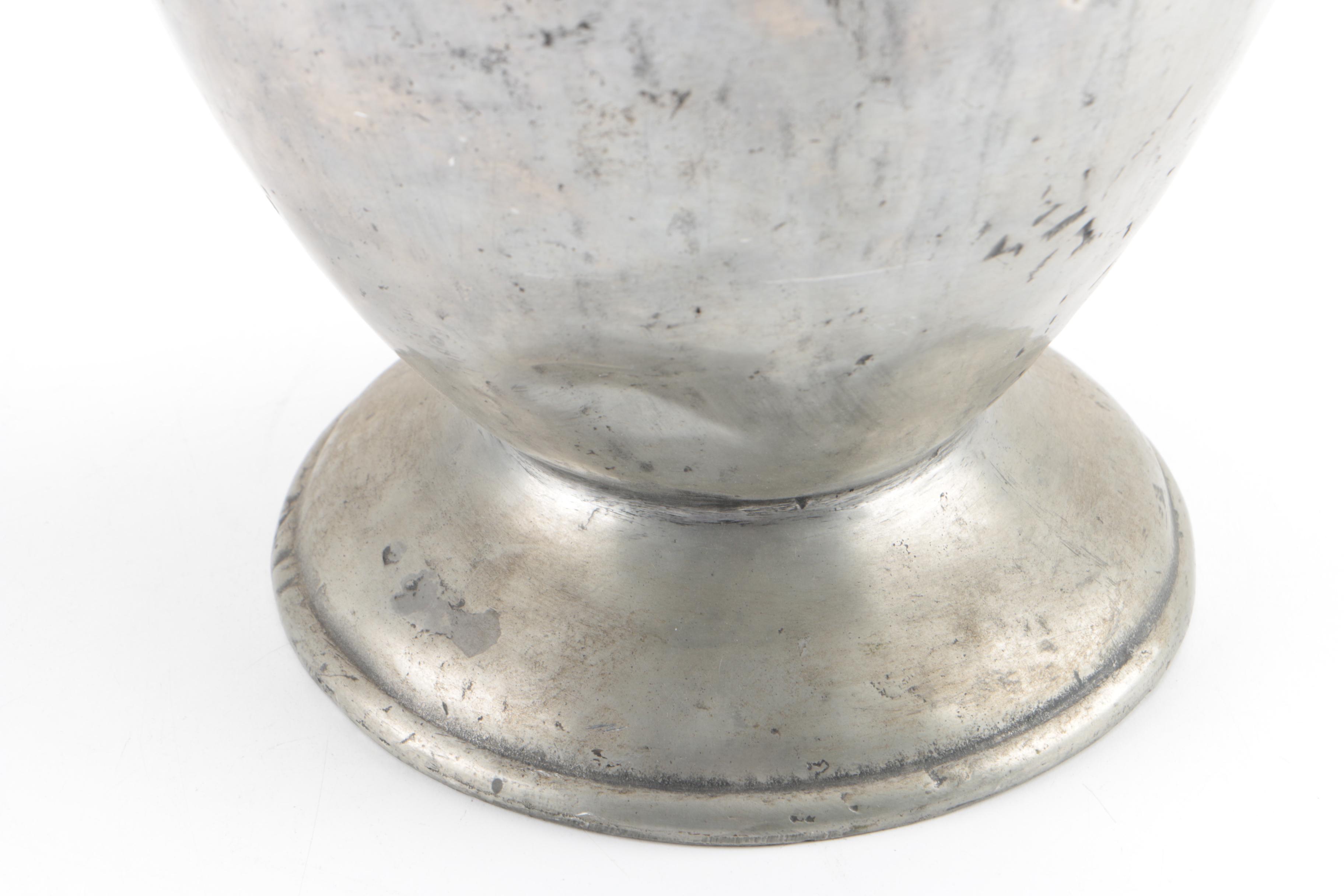 Antique Ergarte Portuguese Pewter Pitcher