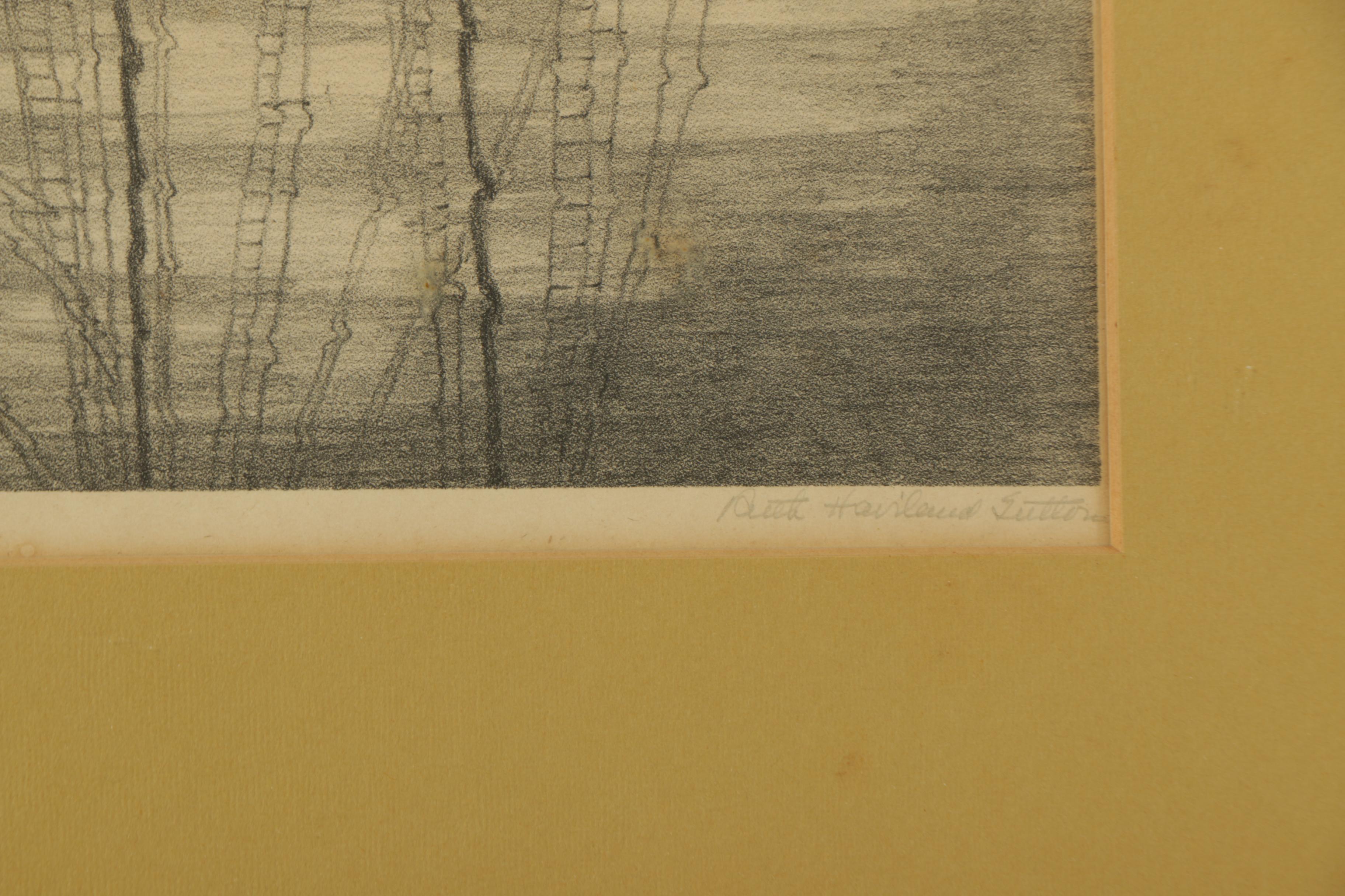 Ruth Haviland Sutton Lithograph on Paper "Reflections"