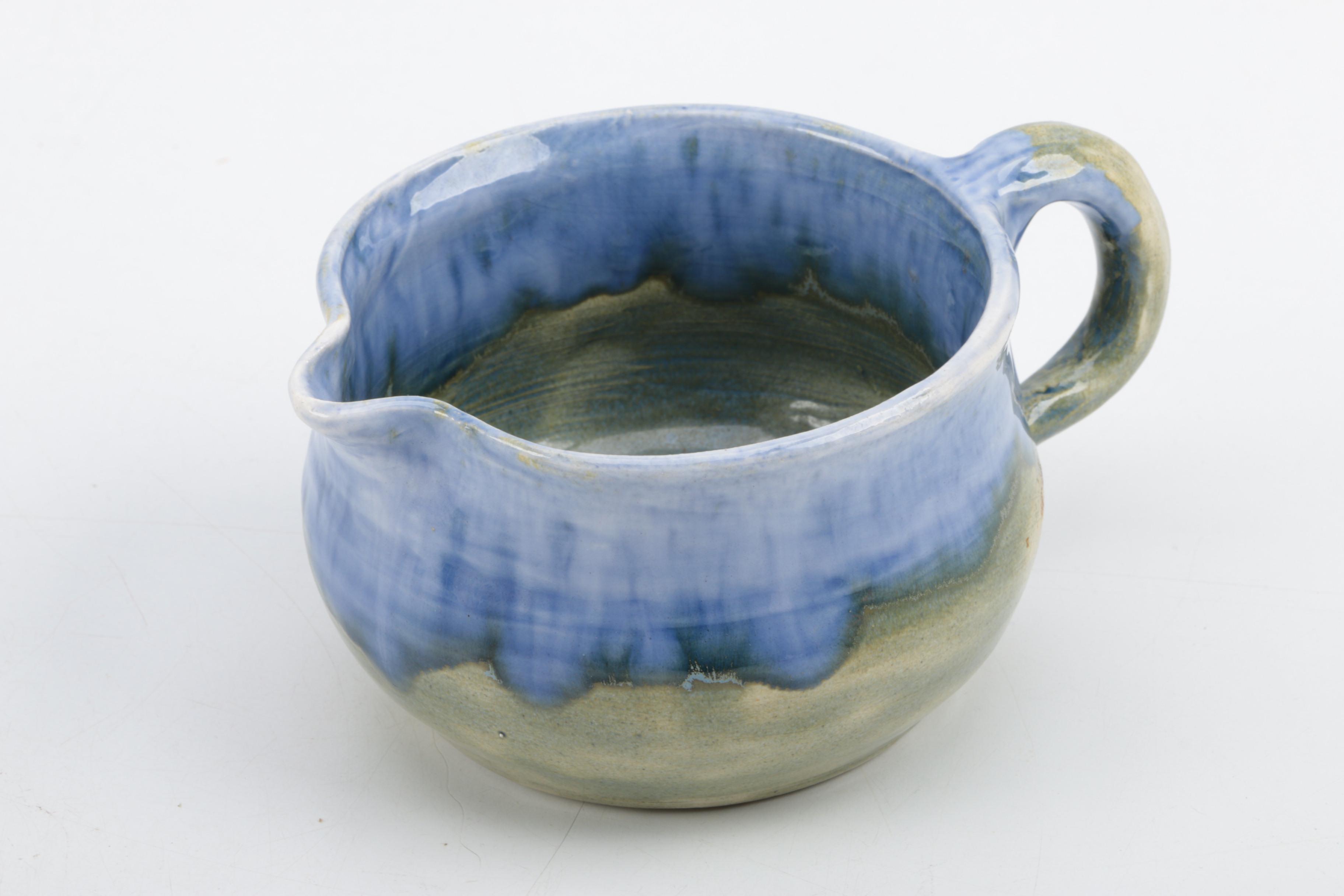 Ceramic Woven Bread Basket and Creamer